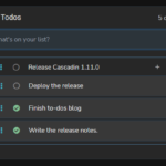 Screenshot of a to-do list in Cascadin.