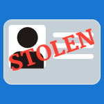 Identity theft - an ID with stolen written across it