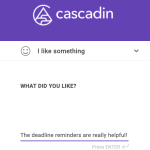 Feedback tool in Cascadin to help us help you